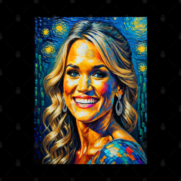 Carrie Underwood in starry night by FUN GOGH