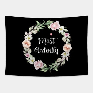 Floral Most Ardently Circle Tapestry