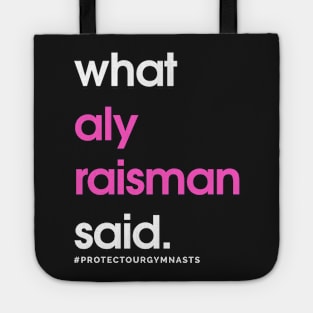 Pocket Design - What Aly Raisman Said #ProtectOurGymnasts Pink Tote