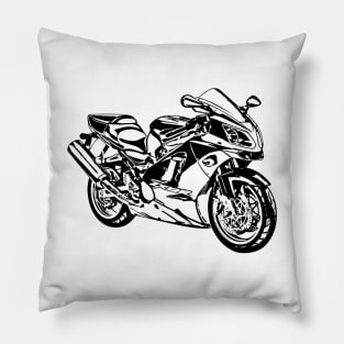 ZX12R Motorcycle Sketch Art Pillow