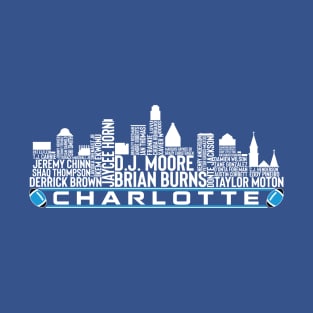 Carolina Football Team 23 Player Roster, Charlotte City Skyline T-Shirt