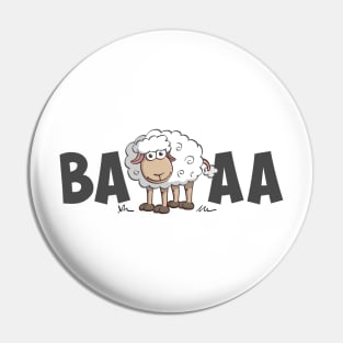 Illustration of a happy and colourful sheep and the word "ba-aa" Pin