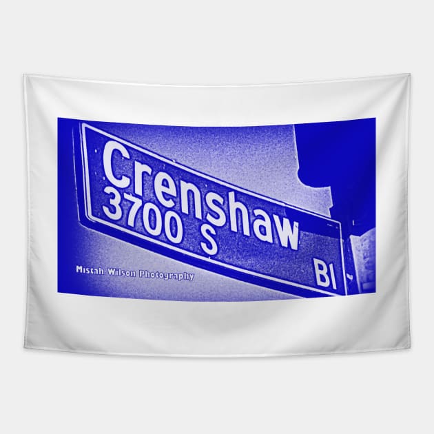 Crenshaw Boulevard (Blue), Los Angeles, California by Mistah Wilson Tapestry by MistahWilson