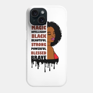 Black American Woman. Afro American Art, Black Beauty Phone Case