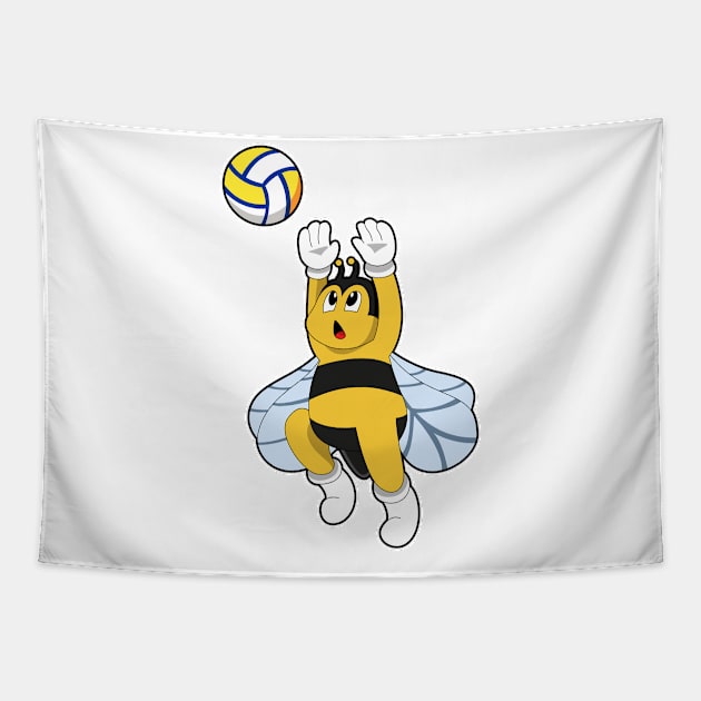 Bee at Volleyball Sports Tapestry by Markus Schnabel