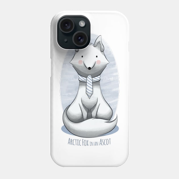 Arctic Fox in an Ascot Phone Case by Art by Angele G