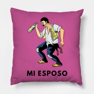 Mi Esposo El Borracho Parody Loteria Card  Loteria Mexicana Pillow