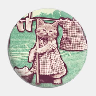 Vintage Cats - Laundry Day Pin