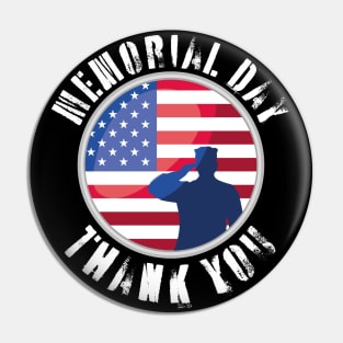 Thank You Memorial Day military flag USA patriotic Pin