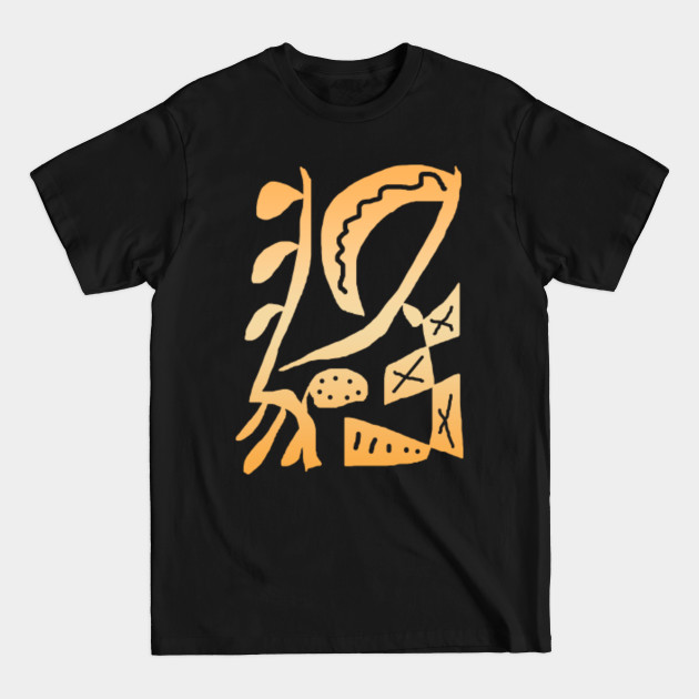 Discover Modern abstract shapes with minimal lines in gold - Abstract Shapes - T-Shirt