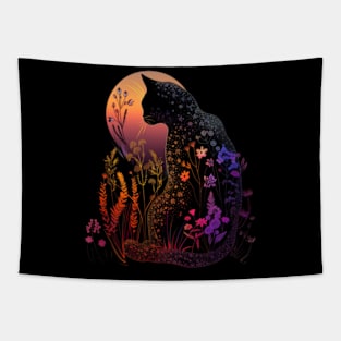 Tranquil Hippie Cats Tapestry