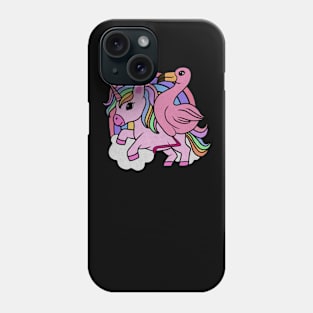 Flamingo Unicorn, Rainbow horse Phone Case