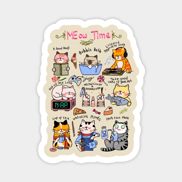 MEow Time Magnet by kookylove