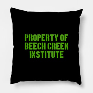 Property of Beech Creek Institute Rustic Stencil (Green Ink) Pillow