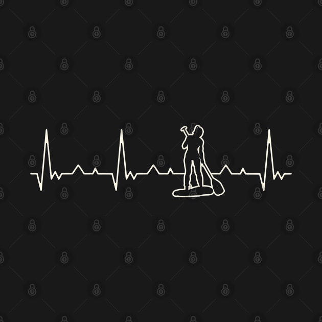 Paddleboarding Girl Stand Up. Heart. Love. EKG. Pulse. Beat. by bridgewalker