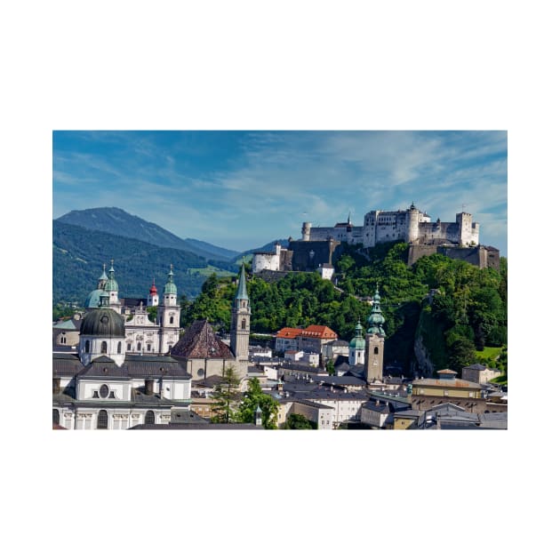 Old town of Salzburg with Hohensalzburg Fortress by Offiinhoki