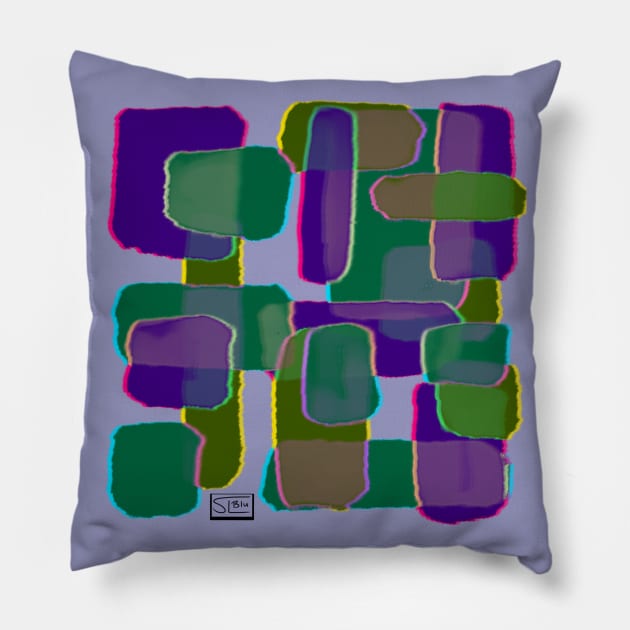 Color Block B Pillow by SL blu