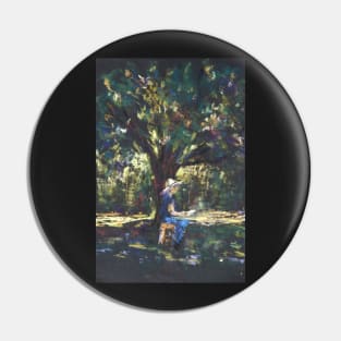 Anne painting under the trees Pin