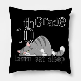 10th grade learn eat sleep Pillow