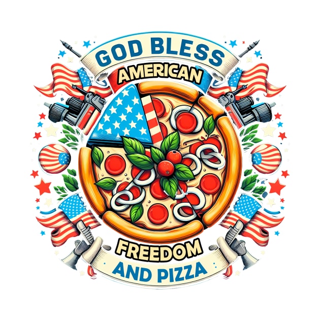 God Bless American Freedom And Pizza Memorial Day by ttao4164