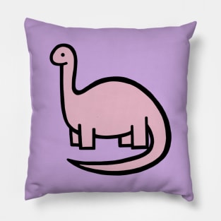 Pink Dinosaur on Lilac Pillow