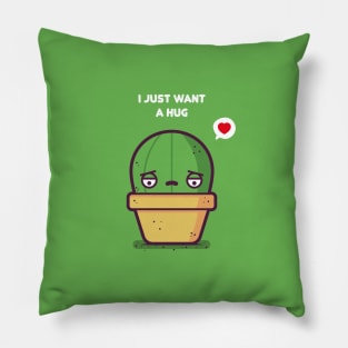 Cute cactus in pot Pillow