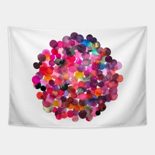 Overlapped Watercolor Dots Tapestry