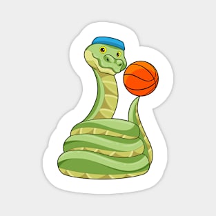 Snake at Basketball Sports Magnet