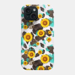 Sunflower cow fur Phone Case