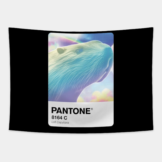 Pantone lofi Capybara swatch Tapestry by theartistmusician