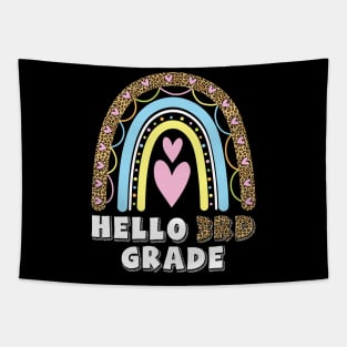 Heart Rainbow Teacher Student Back To School Hello 3rd Grade Tapestry