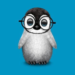 Cute Baby Penguin Wearing Eye Glasses T-Shirt