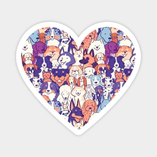 Dog breeds pattern in a heart Magnet