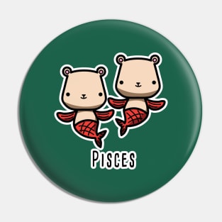 Pisces zodiac teddy bear Pin