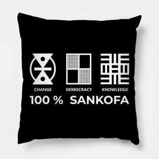 100% Sankofa. African Adinkra Symbols | Black Pride| Afrocentric Pillow