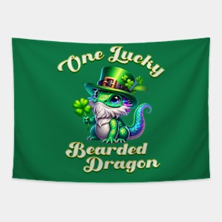 One Lucky Bearded Dragon St Patricks Day Tapestry