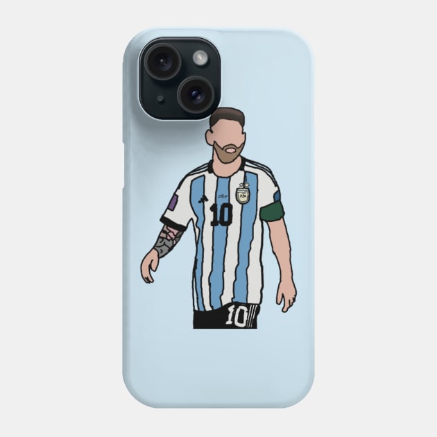 Lionel Messi Argentina 2022 World Cup Phone Case by Soccer T’s