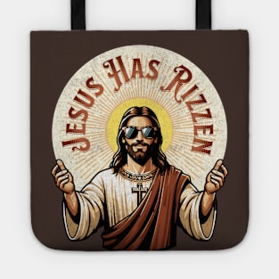 Jesus Has Rizzen - Retro Vintage Risen Christian Faith Funny Tote