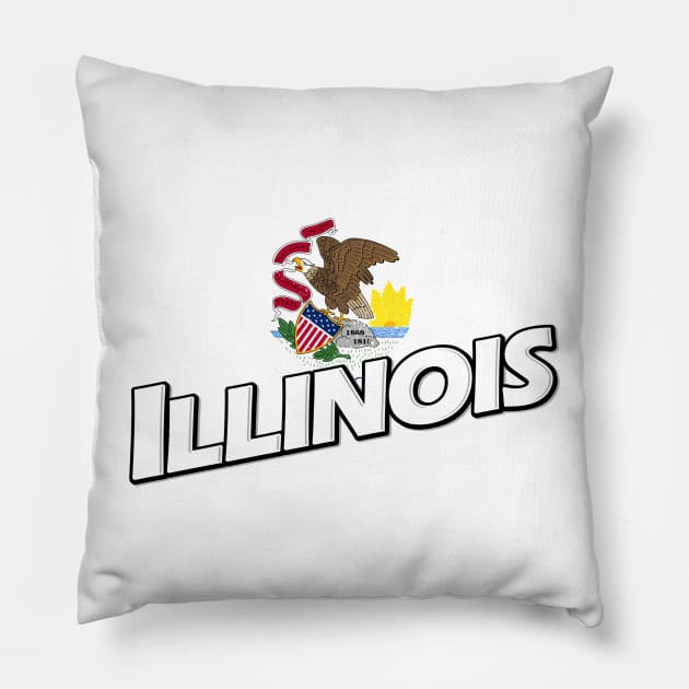 Illinois flag Pillow by PVVD