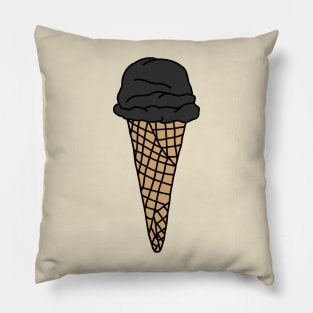 charcoal ice cream, black goth ice cream Pillow