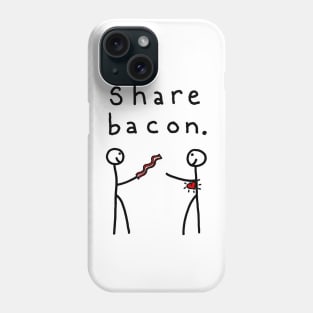 Stick Figures Share BACON Phone Case