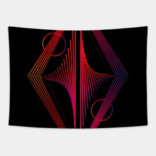 Geometric minimal abstract pink Tapestry