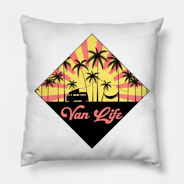 Van Life Pillow by Eyeballkid-