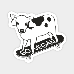 Skateboarding Baby Calf  Vegan Magnet