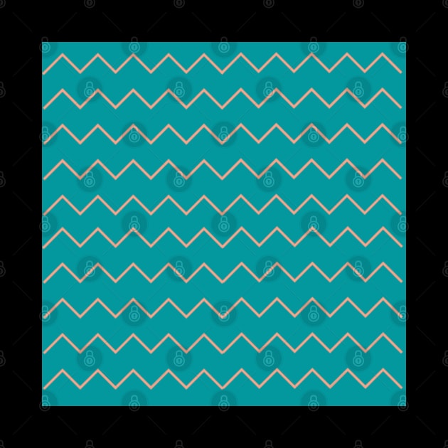 Mint blue zigzag pattern by Shineyarts