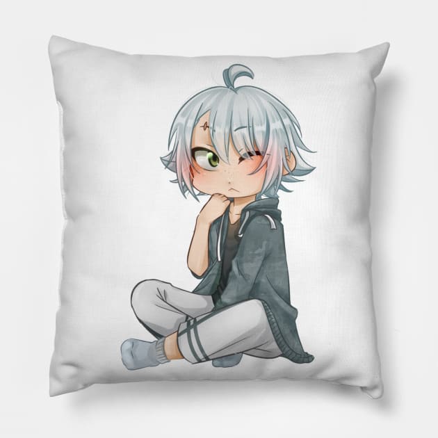 Anime chibi boy Pillow by Anet Garol