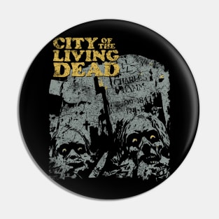 Retro City of the Living Dead Fulci Cult Classic Horror Fan Art Pin