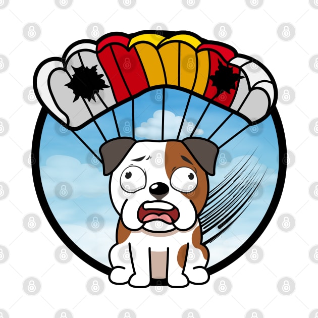 Silly bulldog has a broken parachute by Pet Station