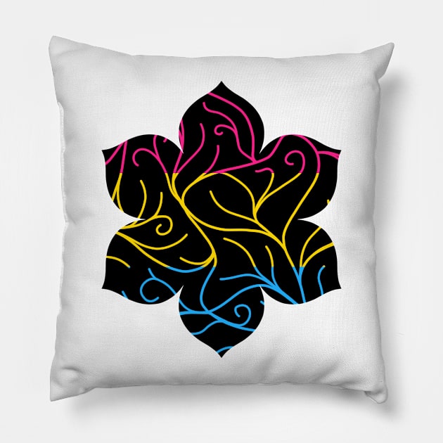 Black Velvet, Pansexual Flag Vines Pillow by StephOBrien