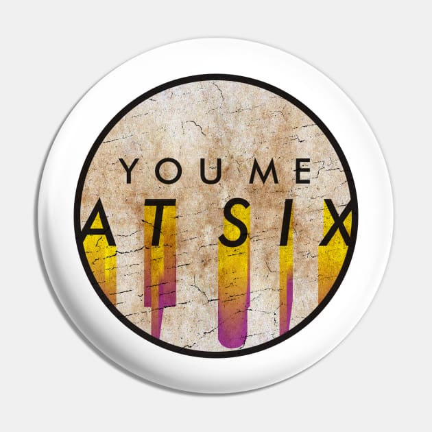 You Me At Six - VINTAGE YELLOW CIRCLE Pin by GLOBALARTWORD